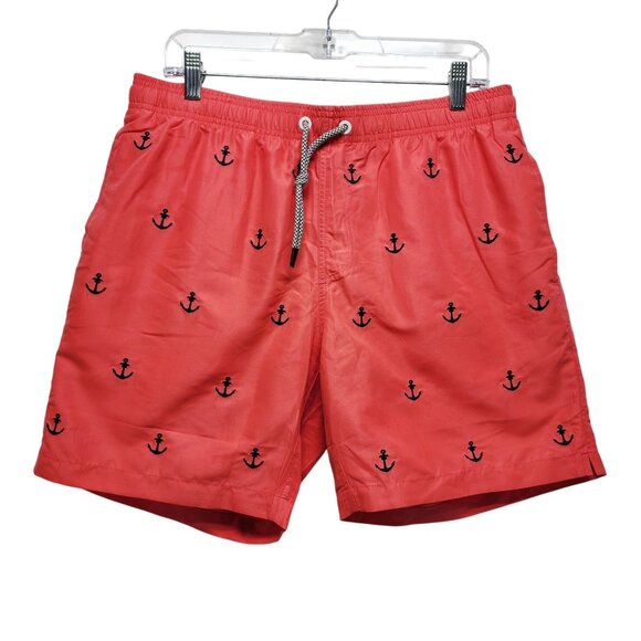 Maamgic Mens Anchor Print Swim Shorts Size Large - Picture 1 of 7